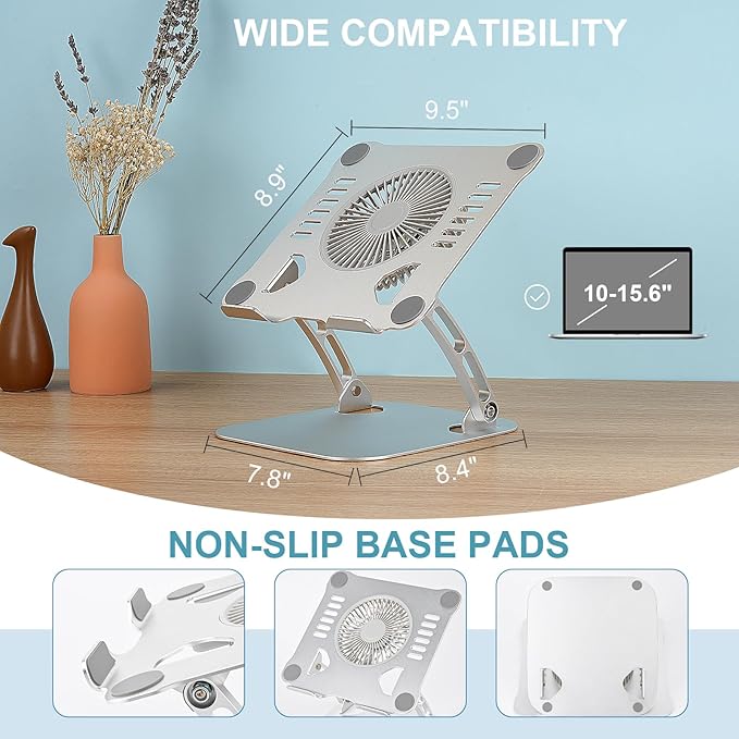 Adjustable Laptop Stand with Cooling Fan
