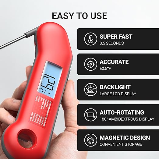 Digital Kitchen Thermometer with Instant Read