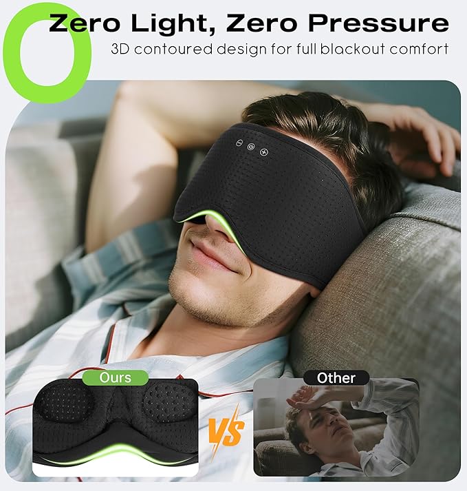 Bluetooth Sleep Headphones with Eye Mask